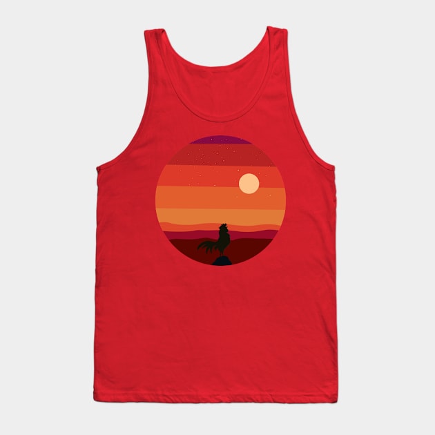 rooster SUNRISE Tank Top by Monos Kromaticos Graphic Studio